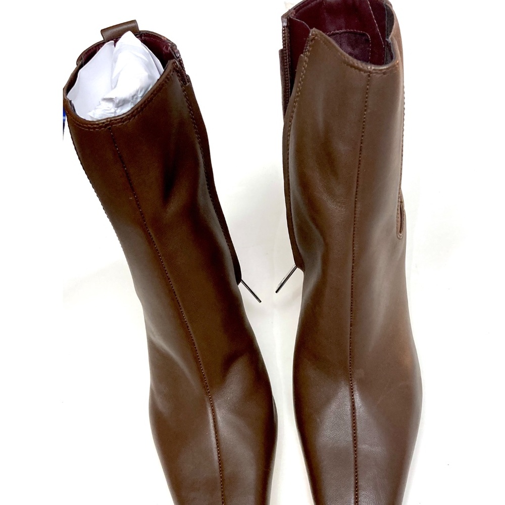 FRANCO SARTO CHOCOLATE LEATHER BOOTIES NIB